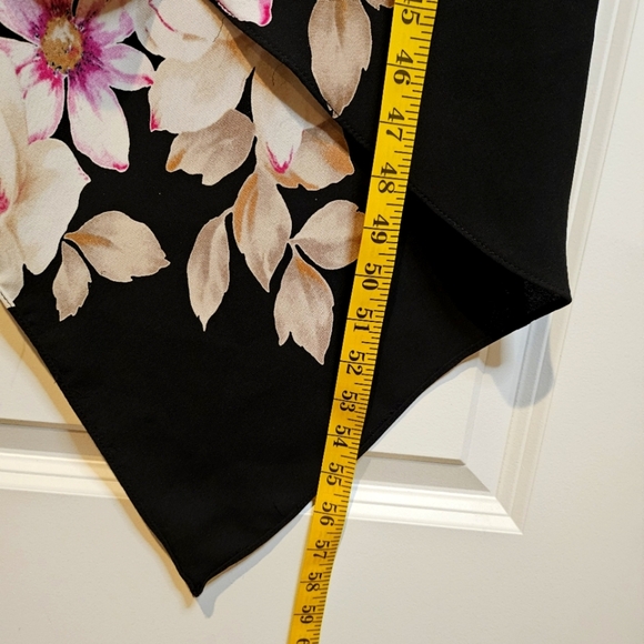 Dressbarn Black Pink Floral Knot Strap Asymmetrical Sleeveless Sheath Dress XS/S - Picture 9 of 14